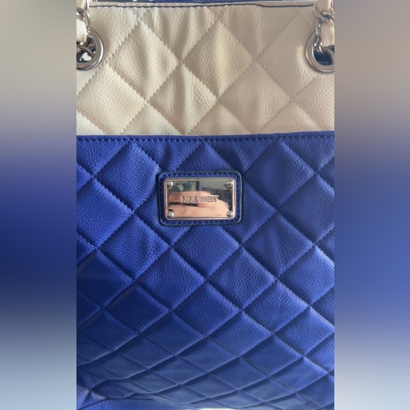 Nine West Blue Quilted Tote Bag - Picture 5 of 8